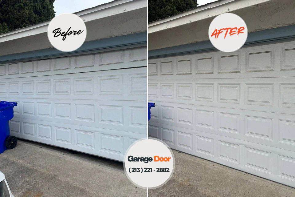 Before and after: garage door repair Wolfdale, PA